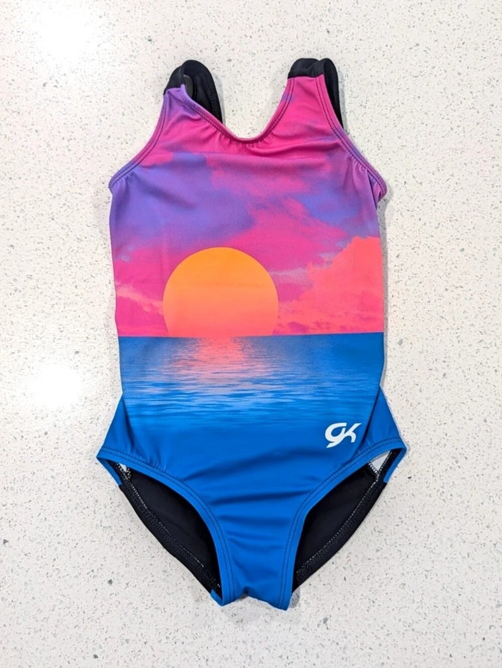 SEASIDE OCEAN GK Elite Gymnastics Dance Leotard Child Large Hawaii SUNSET BEACH